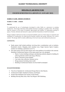 SYLLABUS FOR D.ARCH. FOUR SEMESTER