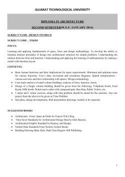SYLLABUS FOR D.ARCH. SECOND SEMESTER