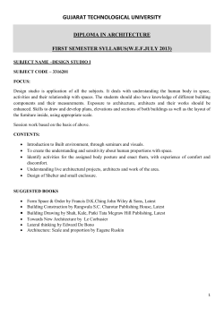 SYLLABUS FOR D.ARCH. FIRST SEMESTER
