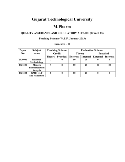 M.Pharm Sem. -2 (Quality Assurance And Regulatory Affairs ) w.e.f January 2013