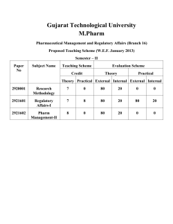 M.Pharm Sem. -2 (Pharmaceutical Management and Regulatory Affairs) w.e.f January 2013
