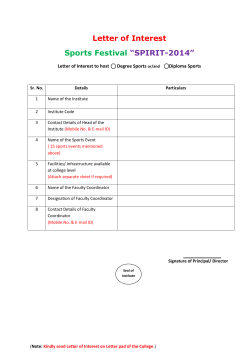 Letter of Interest Sports Festival &ldquo;SPIRIT-2014&rdquo;