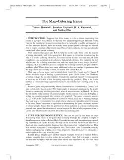 The Map Coloring Game by Bartnicki, Grytezhuk, Kiestead, Zhu