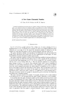 A New Game Chromatic Number by Chen, Schelp, Shreve
