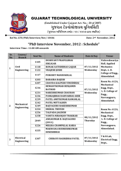 Second Round P.hd Interview Schedule-2012