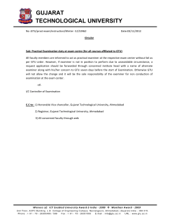 Practical Examination duty at exam centre (for all courses affiliated to GTU)