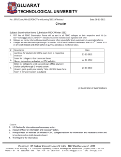 Examination forms Submission PDDC Winter-2012
