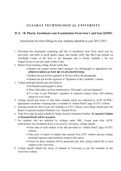 Instruction & Schuedule B. E. / B. Pharm. Enrolment cum Examination Form Sem-1 and Sem-3(D2D)