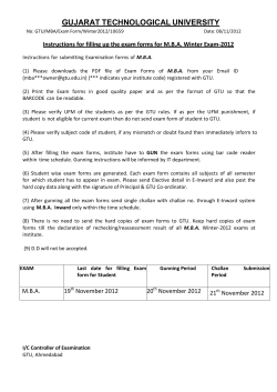 Instructions for filling up the exam forms for M.B.A. Winter Exam 2012