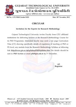 Invitation for the Experts for Research Methodology