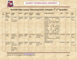 ALVCOM- Active Learning Video Lecture Communication- Schedule for 1st-2nd December 2012