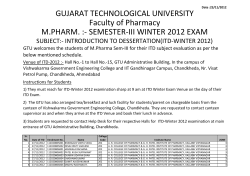 Introduction to Dissertation(ITD-Winter 2012) Examination Schedule and Instruction for the Students