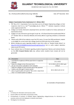 Examination forms Submission B. E. Winter-2012(Revised)