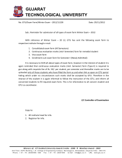 Reminder for submission of all types of exam form Winter Exam – 2012