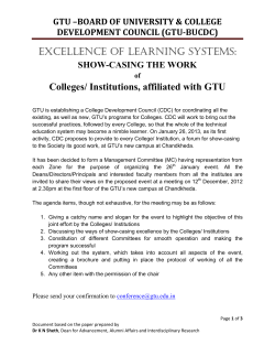 Invitation to all Principals/ Directors to a meeting on Wednesday, 12th December 2012 at 2.30 PM at the New Campus at Chandkheda to discuss the project on Showcasing the Colleges
