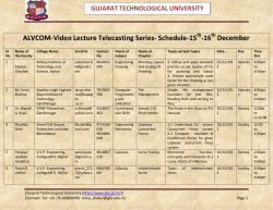 ALVCOM- Active Learning Video Lecture Communication- Schedule for 15th-16th December 2012