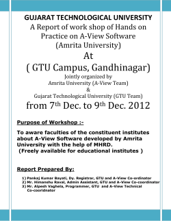 Overwhelming Response by participants in A-View Work Shop conducted by GTU and association with Amrita University from 07th Dec to 10th Dec-2012