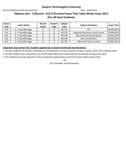 Diploma Sem - 6 (Branch : IC(17) )Practical Exam Time Table Winter Exam 2013 (For All Zone Students)