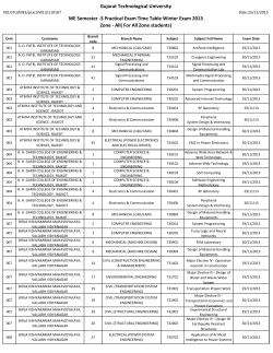 M.E Semester -3 practical Exam Time Table Winter Exam 2013 (for all zone students)