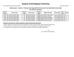 Diploma Sem - 5 Branch : Printing Technology (58) Practical Exam Time Table Winter Exam 2013 (For All Zone Students)