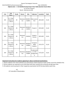 Diploma Sem - 6 Practical Exam Time Table Summer Exam 2013 (For Branch: Mechatronic(20)(For All Zone Student)