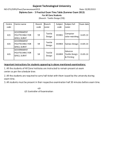 Diploma Sem - 5 Practical Exam Time Table Summer Exam 2013 (For Branch: Textile Design(59)(For All Zone Student)