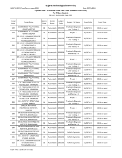 Diploma Sem - 5 Practical Exam Time Table Summer Exam 2013 (For Branch:Automobile(02)(For All Zone Student)