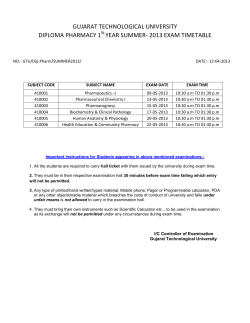 D.Pharm Year -1 Summer Exam 2013 Time Table