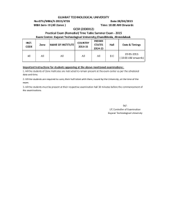Time Table of MBA Sem-3 (GCSR-2830012) Viva Exam (Remedial)