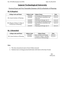 Practical Exam and Viva Timetable (Summer-2015) in Bachelor of Planning