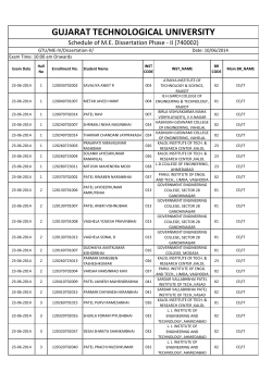 Schedule of M.E. Dissertation Phase - II (740002)
