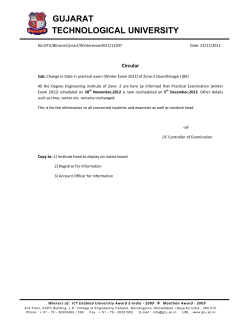 Change in Date in practical exam (Winter Exam 2012) of Zone-2 (Gandhinagar) (BE)