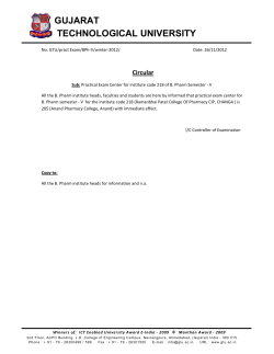 Practical Exam Center for institute code 218 of B. Pharm Semester - V