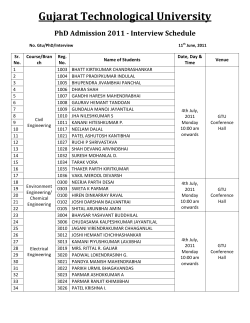PhD Admission 2011 - Interview Schedule