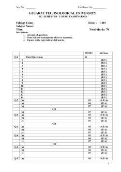BE-3 (New Syllabus) with effect from Winter-2015 Exam