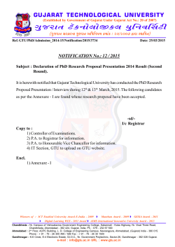 PhD Research Proposal Presentation / Interview Result 2014-15 (Second Round)