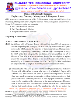 Detailed Notification and Eligibility Criteria for admissions in PhD Program (Engineering, Pharmacy, Management & Computer Science)