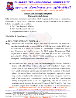 Detailed Notification and Eligibility Criteria for admissions in PhD Program (Humanities & Science)