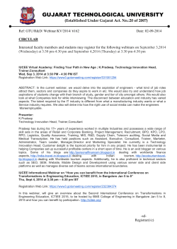 IUCEE Webinars on September 3,2014 and September 4,2014