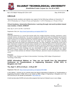 IUCEE Webinars on September 10,2014 and September 11,2014