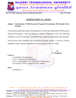 PhD Research Proposal Presentation/Interview Result 2014-15