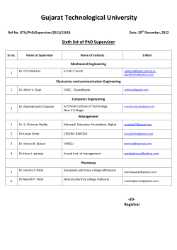 Sixth list of PhD Supervisor