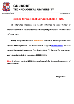 Notice for National Service Scheme - NSS