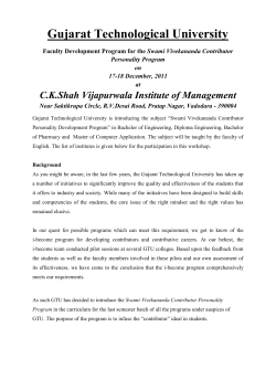 Contributor Personality Program" on 17-18 Dec. 2011 at CKSVIM, Vadodara.