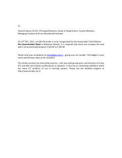 Invitation to the GTU community for 14th Dec. 2011 at 5.30 PM at Mahatma Mandir for eIndia Conclave to be inaugurated by the Honourable Chief Minister Shri Narendrabhai Modi.