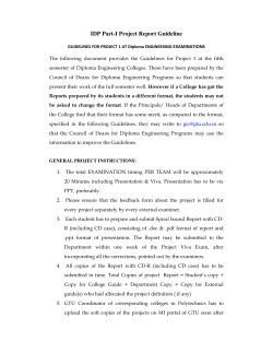 Guidelines for Project 1 at Diploma Engineering to be used at the examination of the 5th semester