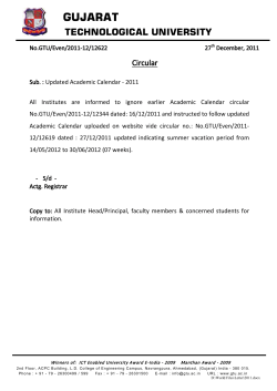 Updated Academic Calendar - 2011