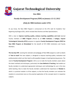 Faculty Development Program (FDP) for NEW MBA Institutes under GTU on 12-13, January 2012 at AMA Ahmedabad