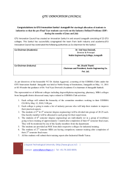 Congratulations to GTU Innovation Sankul -Junagadh for starting allocation of students to industries so that the pre-Final Year students can work out the Industry Defined Problems (IDP) during the months of June and July