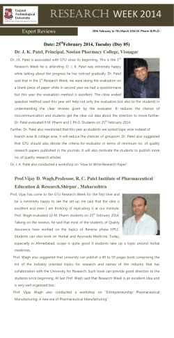 5) Expert Reviews fo RW-2014 on 25th February 2014, Tuesday (Day 05)